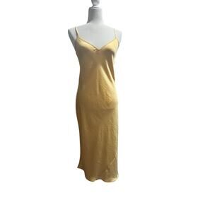 NWT ARITIZIA WILFRED ONLY Butter Yellow Slip Dress in SZ Small Petite
